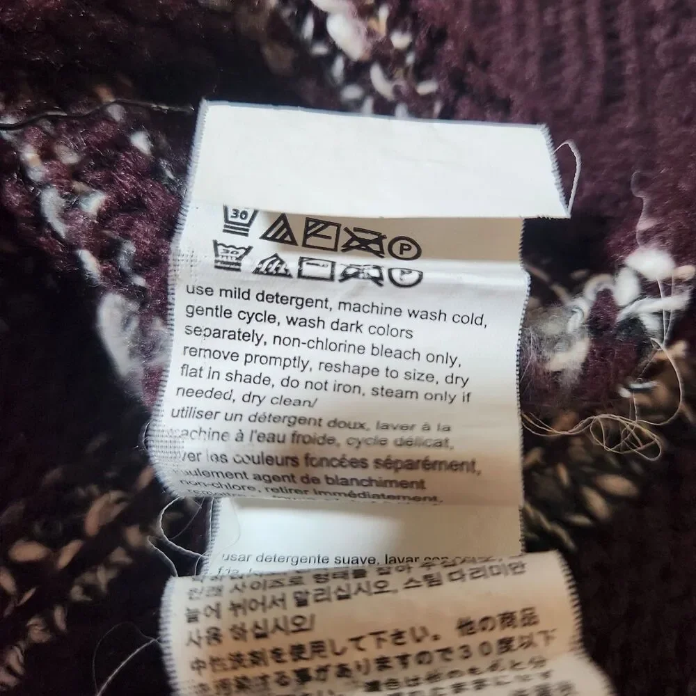 Calvin Klein Sweater Women S Acrylic Marled Burgundy Knit Pullover